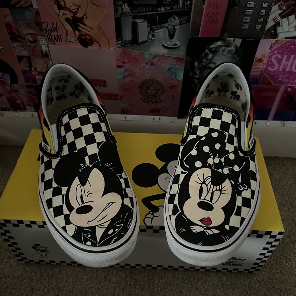 Women’s Vans Mickey and Minnie Slip On